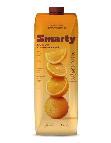 Сік апельсиновий, SMARTY, 1л