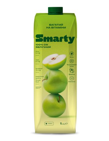 Сік яблучний, SMARTY, 1л