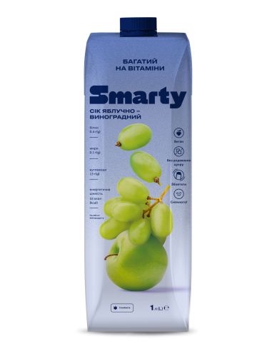 Сік яблучно-виноградний, SMARTY, 1л