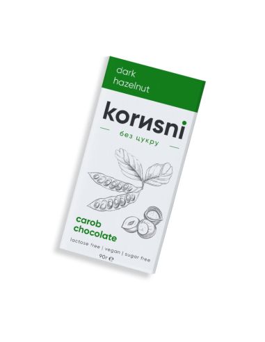 Шоколад чорний Фундук, korusni, 90г