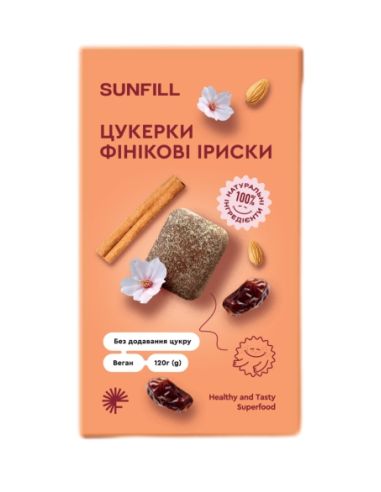 Цукерки Фінікові іриски, Sunfill, 120г