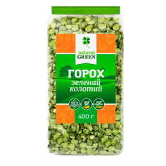 Горох зеленый колотый, 400г, Natural Green