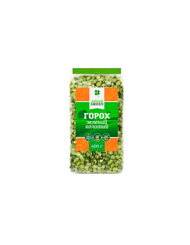 Горох зеленый колотый, 400г, Natural Green