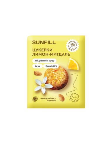 Цукерки з протеїном Лимон-Мигдаль,...