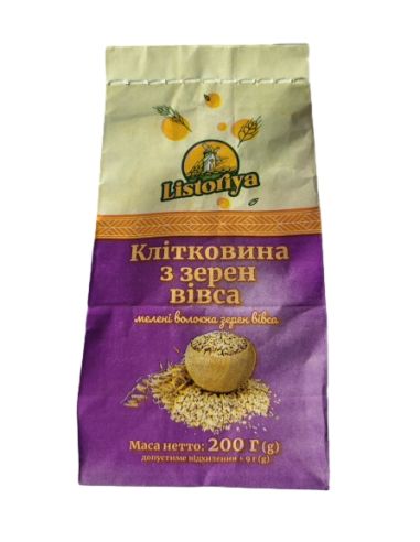 Клітковина з зерен Вівса, Listoria, 200г