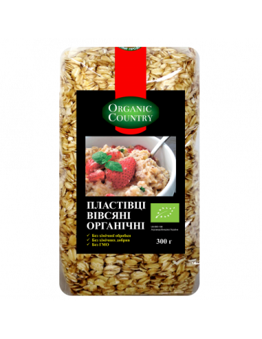 Хлопья овсяные, Украина, Organic Country, 300г