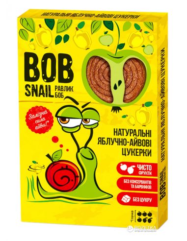 Натуральные яблочно-айвовые конфеты bob snail (Равлик Боб), 60г