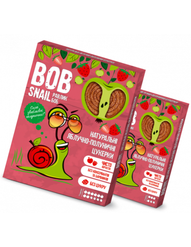 Натуральные яблочно-клубничные конфеты bob snail (Равлик Боб), 120г