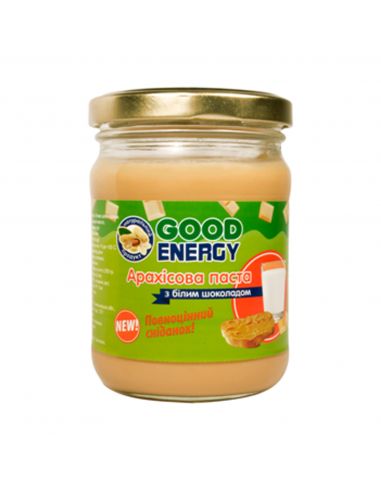 Паста арахисовая с белым шоколадом, GoodEnergy, 180г