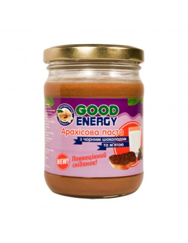 Паста арахисовая с черным шоколадом и мятой, GoodEnergy, 250г
