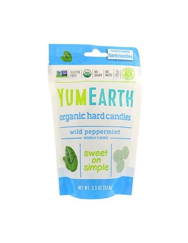 Цукерки льодяники з м`ятою, кошер, Yumearth, 93,6г