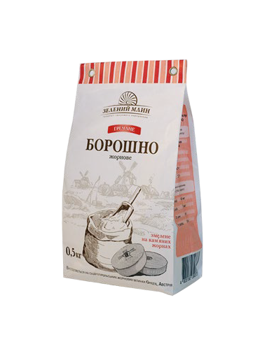 Борошно гречане жорнового помелу, Зелений млин, 0,5 кг