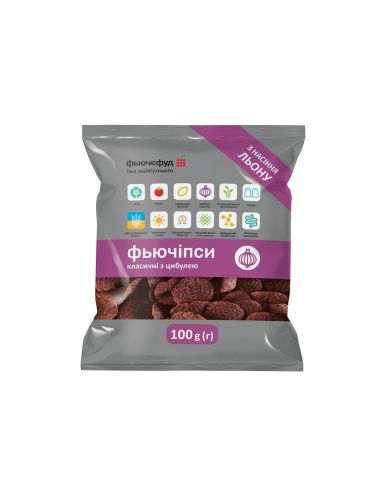 Фьючіпси лляні, класичні з цибулею, 100г
