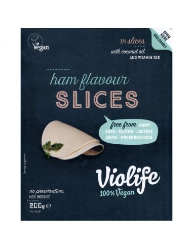 Сир рослинний з ароматом шинки скибочки, Violife, 200г