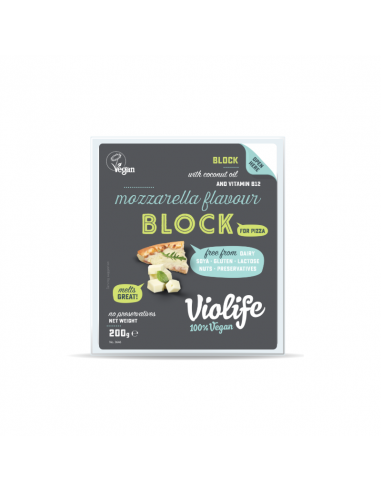 Сир твердий моцарелла для піцци блок, Violife, 200г