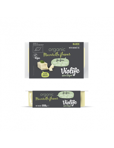 Сир твердий моцарелла блок, ORGANIC, Violife, 200г