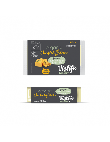 Сир твердий чеддер блок, ORGANIC, Violife, 200г