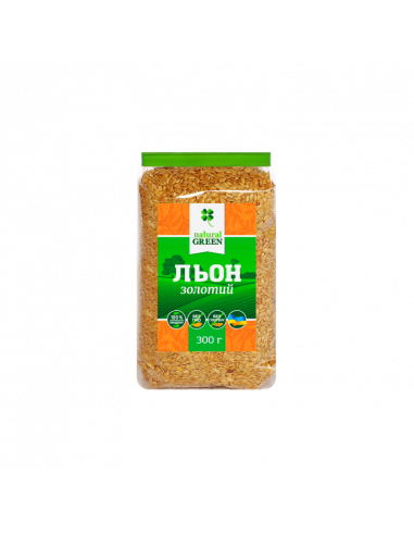 Насіння золотого льону органічне, NATURAL GREEN, 300г