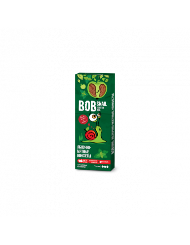 Натуральні яблучні цукерки з м`ятою bob snail (Равлик Боб), 30г
