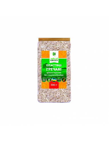 Пластівці гречані, Natural Green, 300г