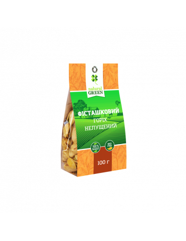 Фісташковий горіх неочищений, Natural Green, 100г