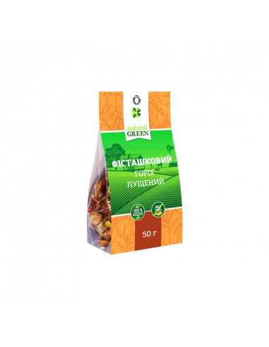 Фісташковий горіх очищений, Natural Green, 50г
