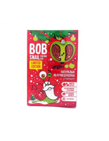 Натуральні яблуко-кориця цукерки bob snail (Равлик Боб), 60г