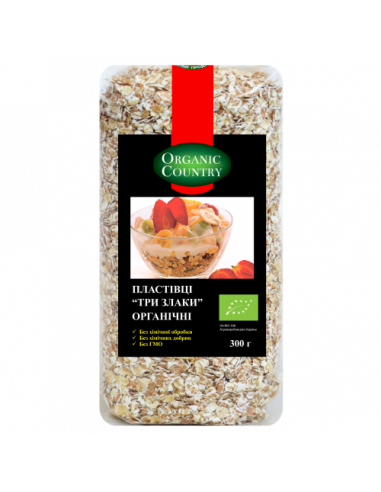 Пластівці "Три злаки" Украина, Organic Country, 300г