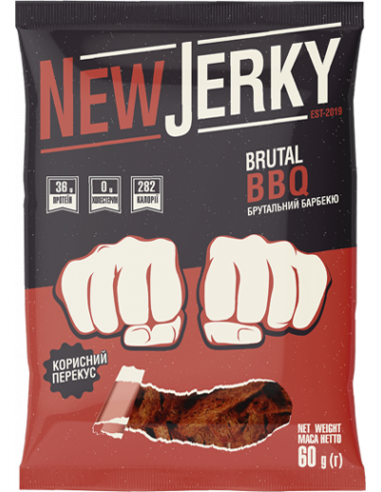 Снек "Брутальний барбекю", New Jerky, 60г