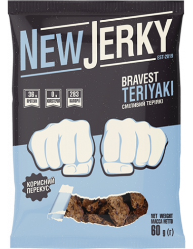 Снек "Сміливий теріякі", New Jerky, 60г