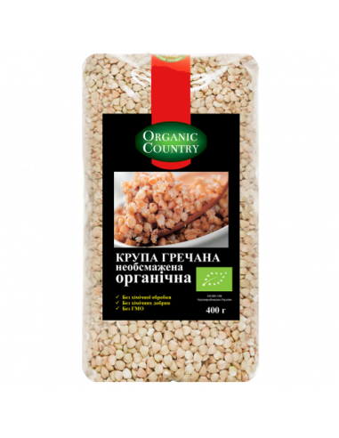 Крупа гречана необсмажена, Україна, Organic Country, 400г
