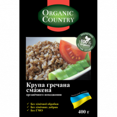 Крупа гречана обсмажена, Україна, Organic Country, 400г