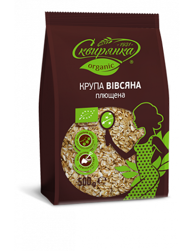 Крупа вівсяна плющена органічна, Сквирянка, 500г
