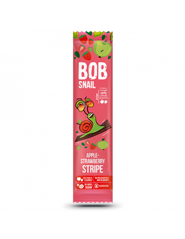 Натуральні яблучно-полуничні страйпси bob snail (Равлик Боб), 14г