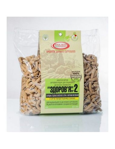 Макарони "Здоров'я", № 2 тв.сорт пшениці з ж.отр, 400г.