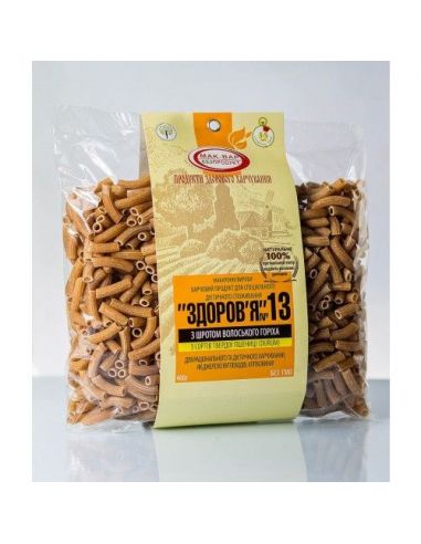 Макарони "Здоров'я" №13, з волоським горіхом, 400г.