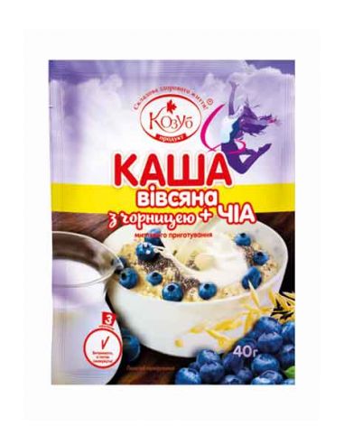 Каша вівсяна з чорницею- чіа, Козуб, 40г
