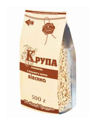 Крупа вівсяна плющена цільнозернова, Козуб Продукт, 500г