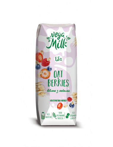 Напій вівсяний з ягодами, Vega Milk, 250 мл
