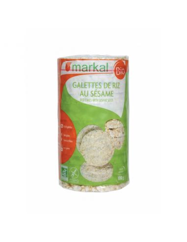 Коржі рисові з сезамом, Markal, 100г.