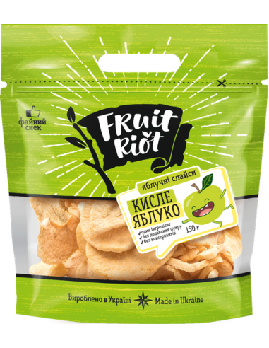 Слайси яблучні Кисле яблуко, Fruit Riot, 150г