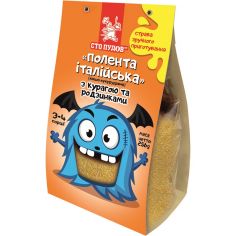 Каша кукурудзяна "Полента" з курагою і родзинками, Сто Пудов, 255г
