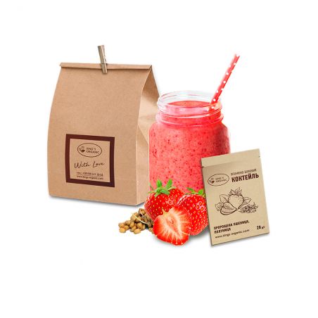 Вітамінно-білковий коктейль з Полуницею, King`s Organic, 20г