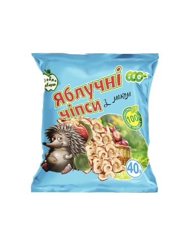 Чіпси яблучні з маком, Добре Яблуко, 40г