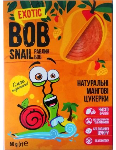 Натуральні мангові цукерки  bob snail (Равлик Боб), 60г