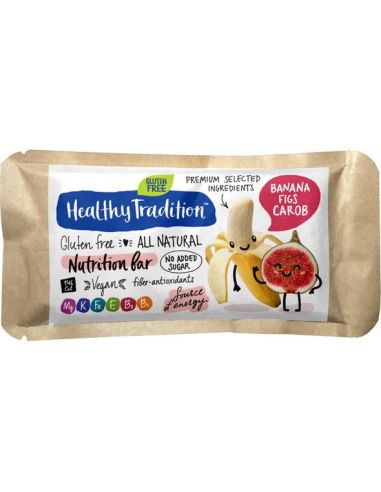 Батончик банан, інжир та кероб, Nutrition bar, Healthy Tradition, 34г