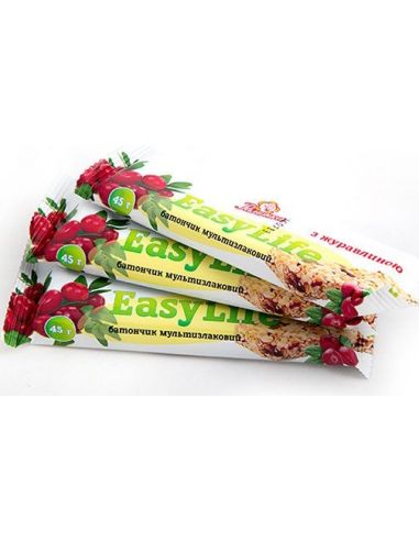 Батончик мультизлаковий Easy Life з журавлиною, 45г