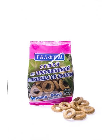 Сушки з пророщеної пшениці з льоном, Galfiim, 200г
