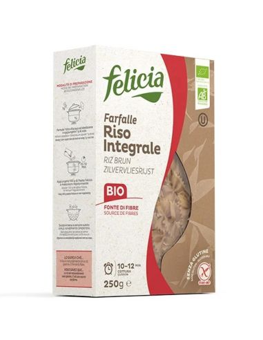 Макарони "FARFALLE" з коричневого рису, Felicia, 250г
