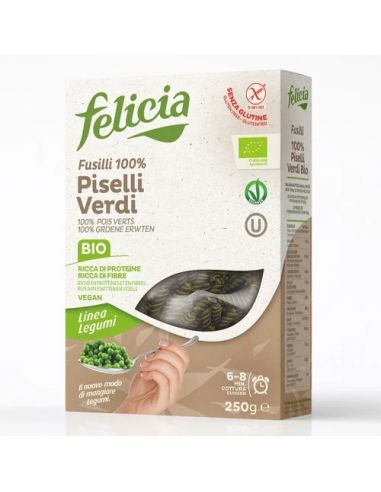 Макарони "FUSILLI" з зеленого гороху, Felicia, 250г